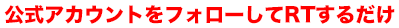 公式アカウントをフォローしてRTするだけ